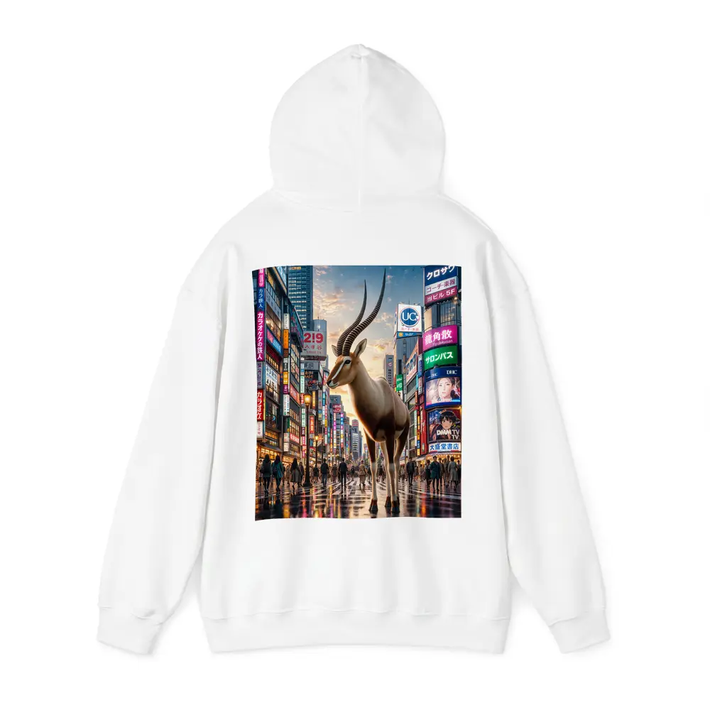 Giant Antelope Standing in Tokyo City Streets – Hoodies
