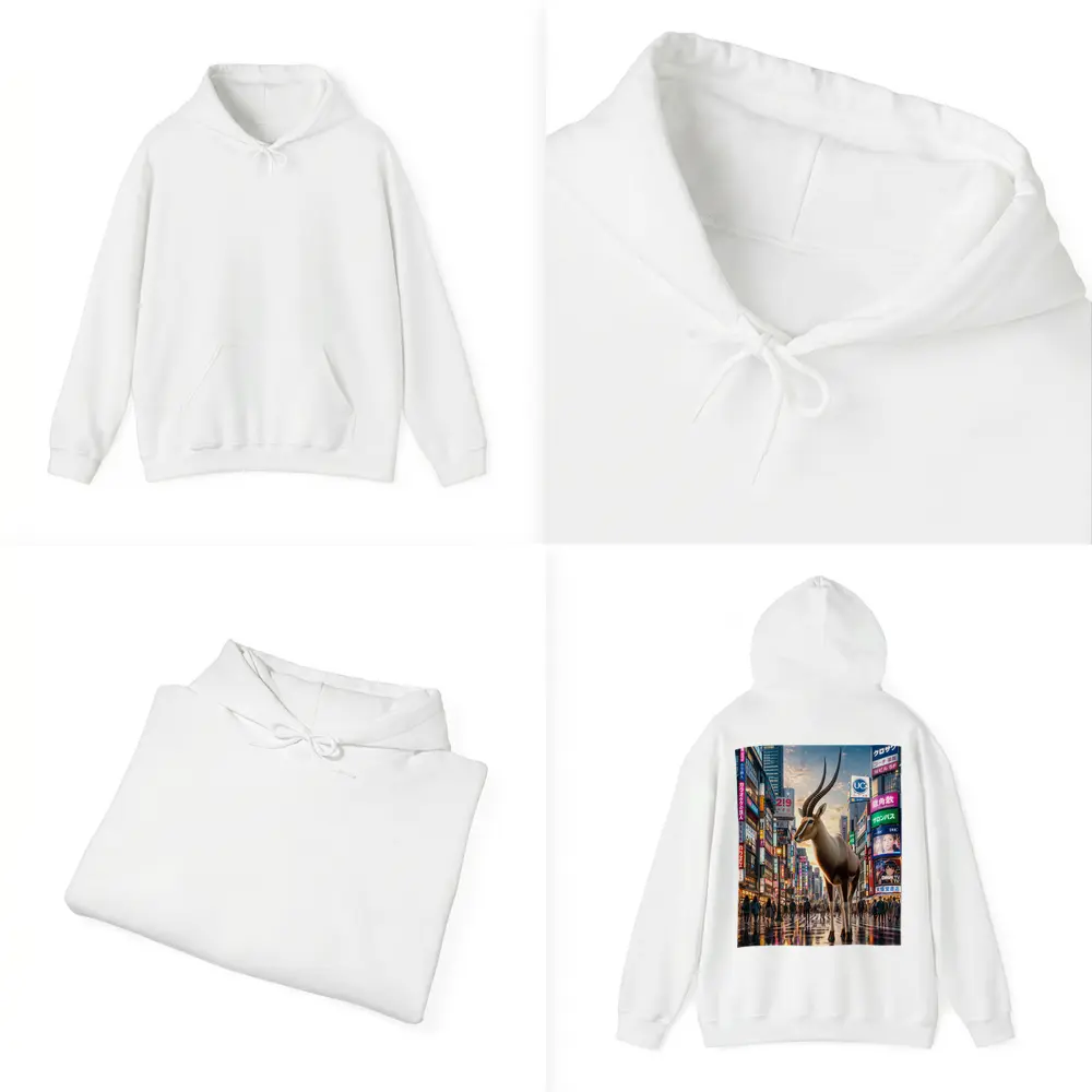 Giant Antelope Standing in Tokyo City Streets – Hoodies