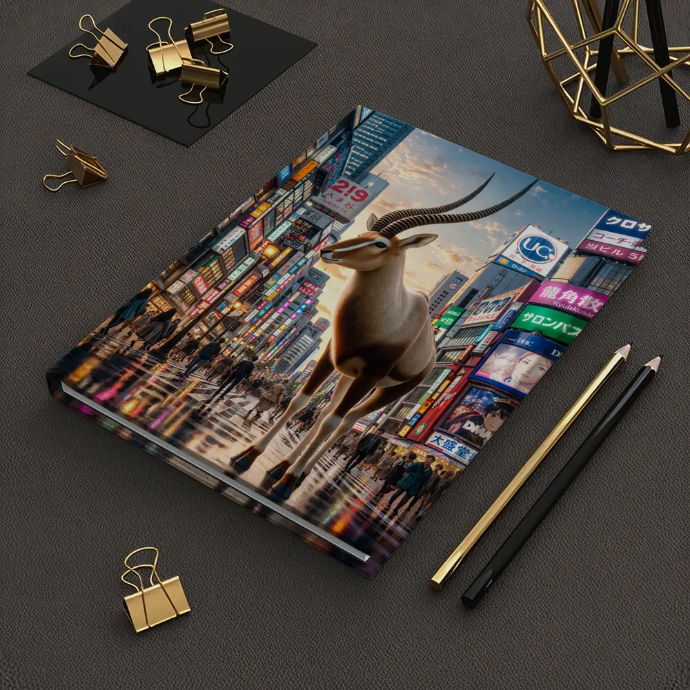 Giant Antelope Standing in Tokyo City Streets – Notebooks