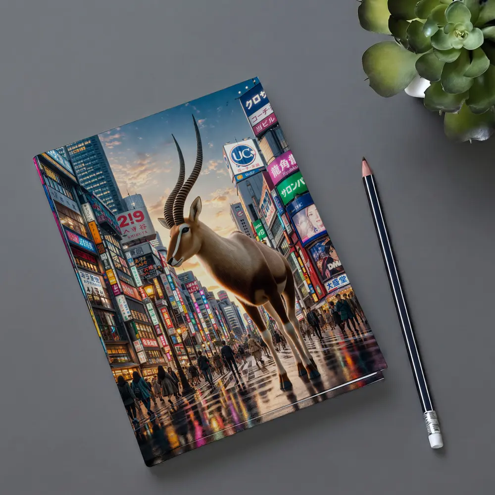 Giant Antelope Standing in Tokyo City Streets – Notebooks