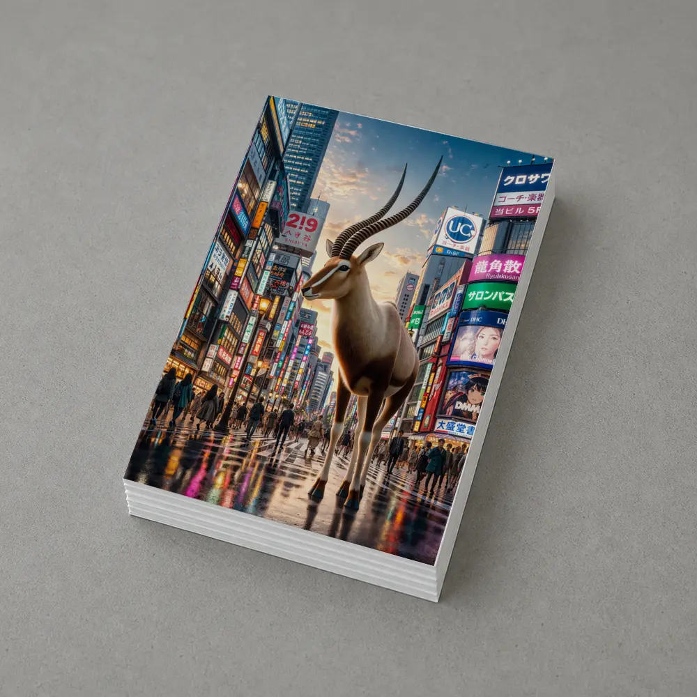 Giant Antelope Standing in Tokyo City Streets – Postcards