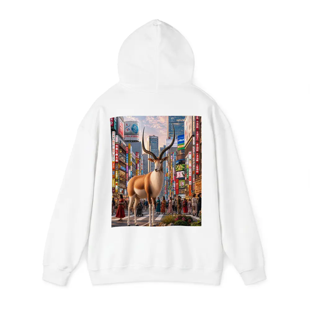 Antelope Standing in Colorful Tokyo Street – Hoodies