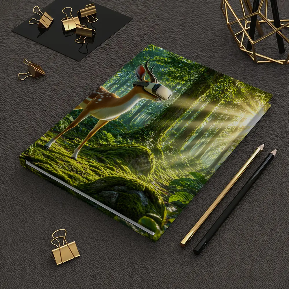 Deer Wearing VR Headset In Forest – Notebooks