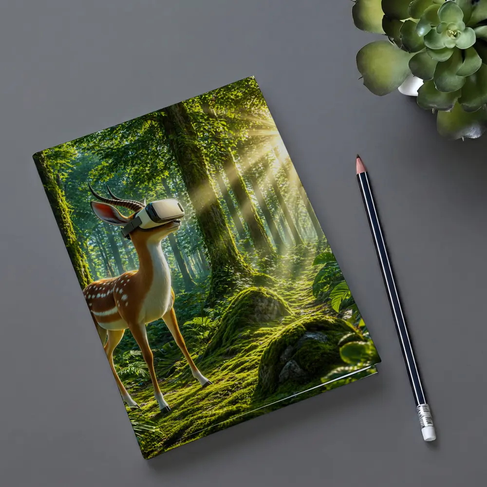 Deer Wearing VR Headset In Forest – Notebooks
