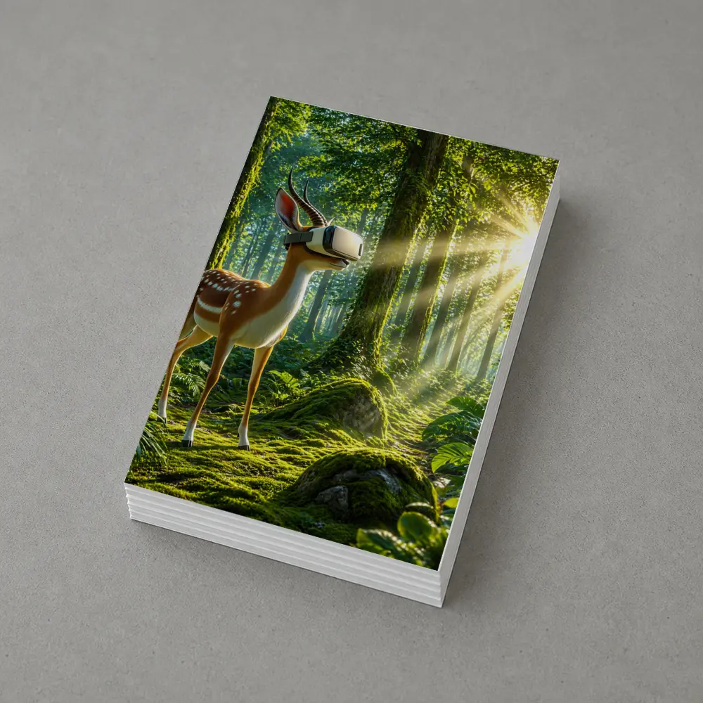 Deer Wearing VR Headset In Forest – Postcards