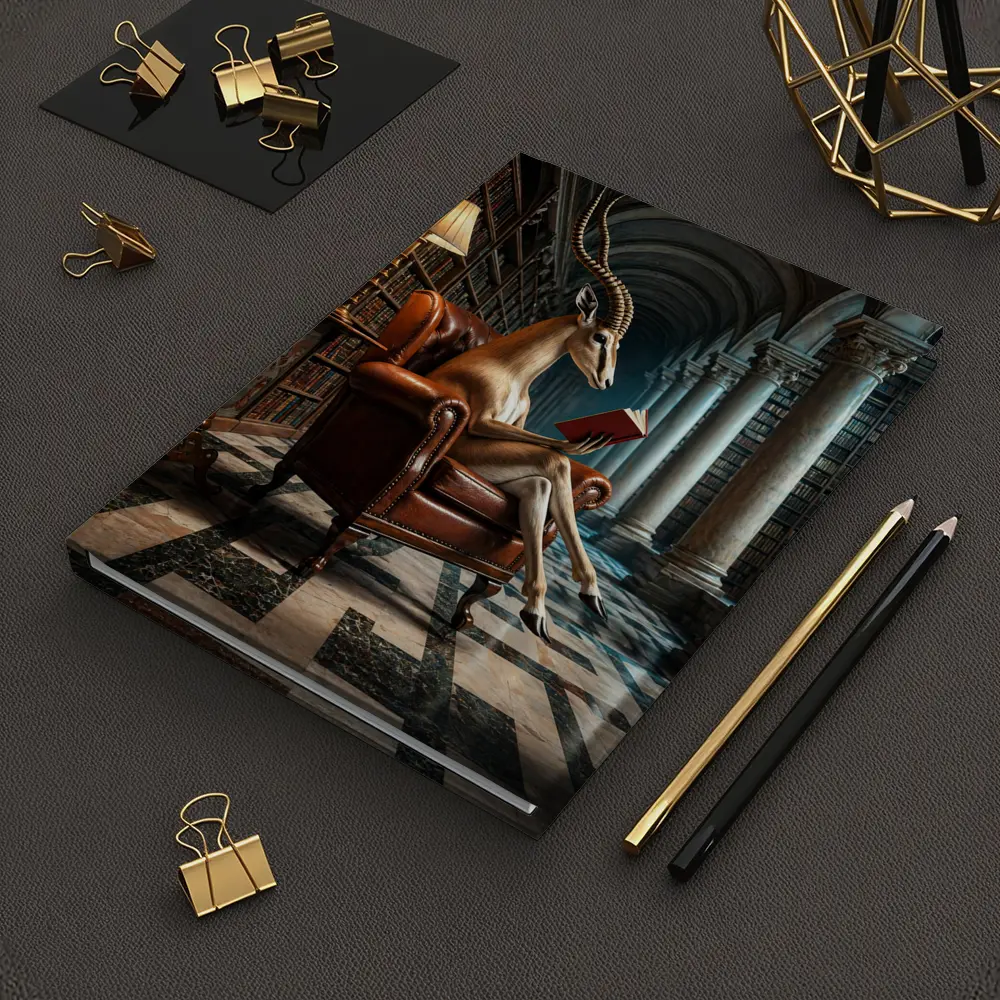 Antelope Reading Book In Grand Library – Notebooks