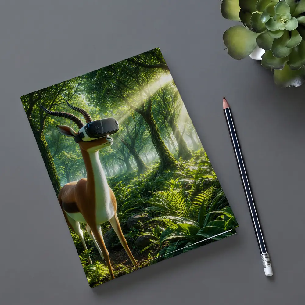 Antelope Wearing VR Headset in Forest – Notebooks