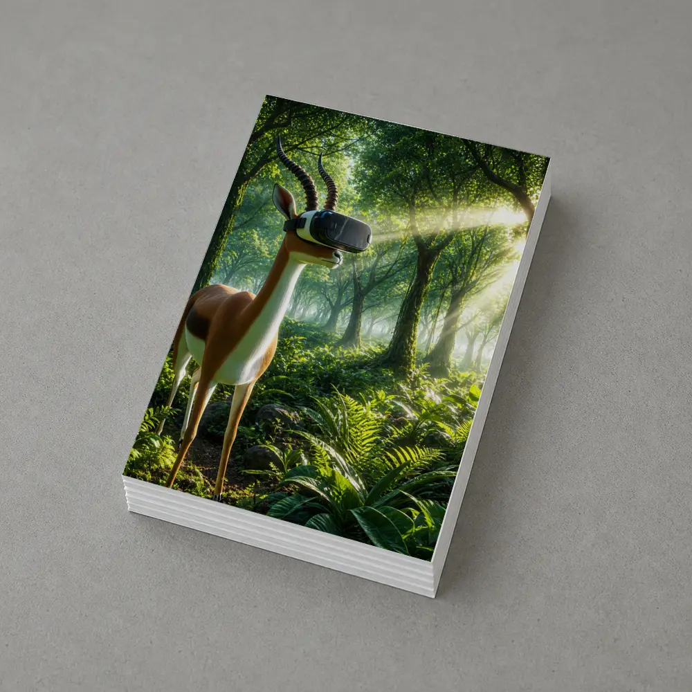 Antelope Wearing VR Headset in Forest – Postcards