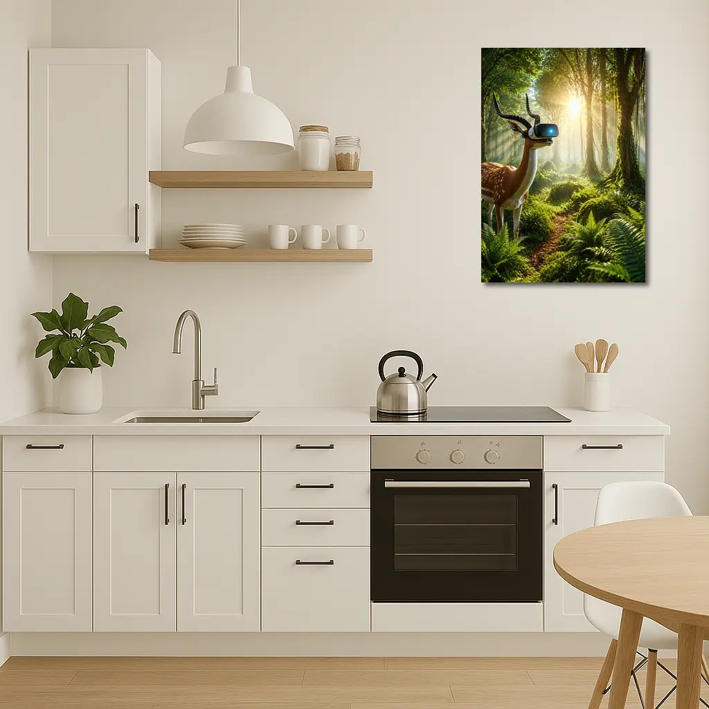 Antelope Wearing VR Headset In Forest – Wall Art