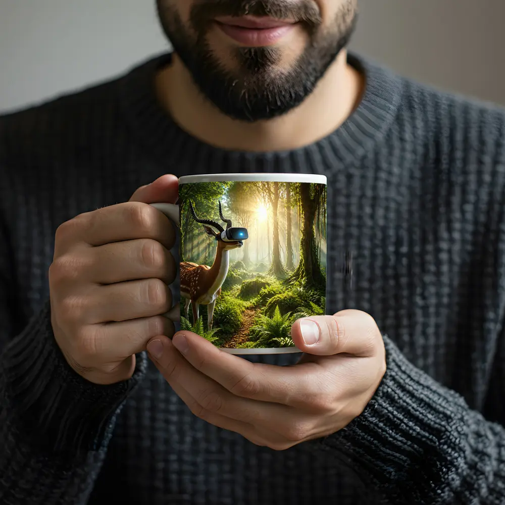 Antelope Wearing VR Headset In Forest – Mugs