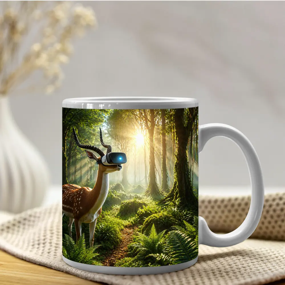 Antelope Wearing VR Headset In Forest – Mugs