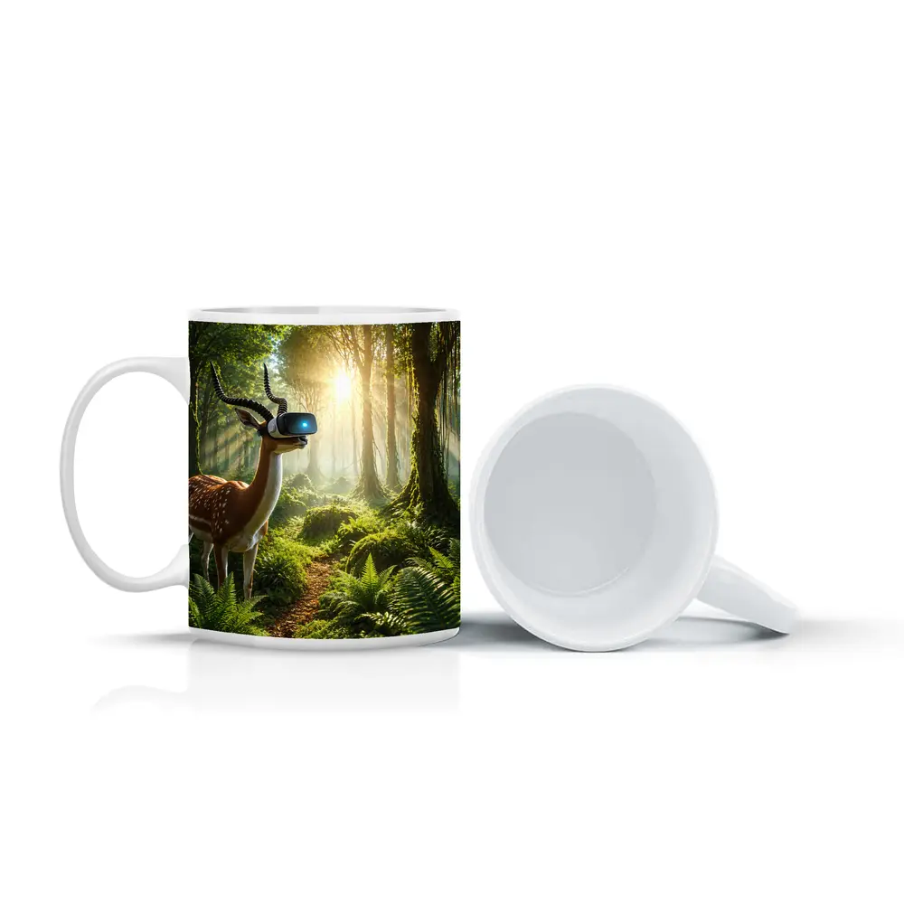 Antelope Wearing VR Headset In Forest – Mugs
