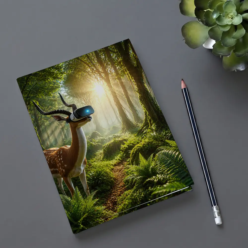 Antelope Wearing VR Headset In Forest – Notebooks
