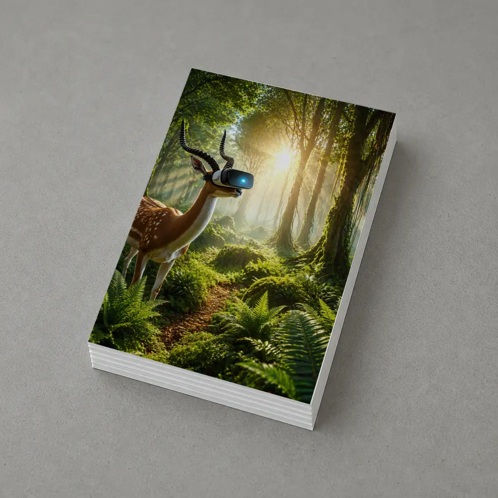 Antelope Wearing VR Headset In Forest – Postcards