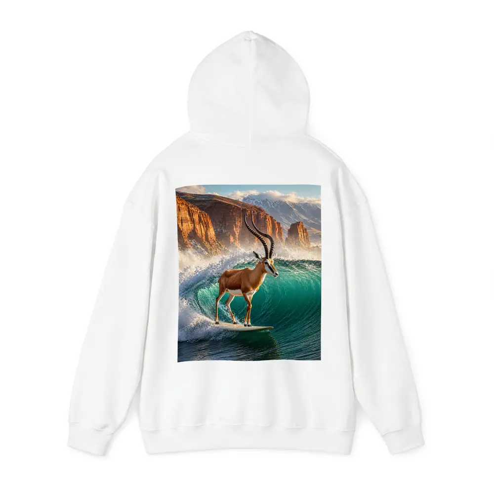 Antelope Surfing Giant Wave Rocky Cliffs – Hoodies