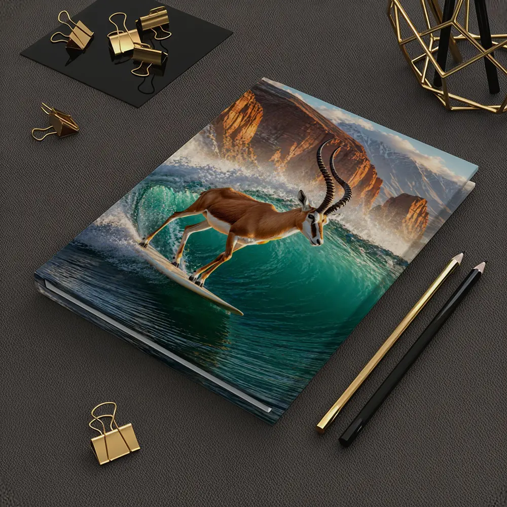Antelope Surfing Giant Wave Rocky Cliffs – Notebooks