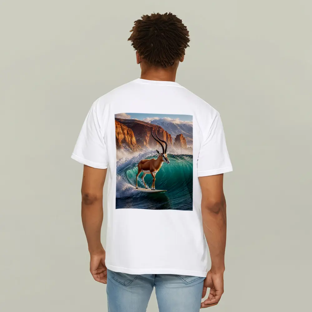 Antelope Surfing Giant Wave Rocky Cliffs – T-Shirts