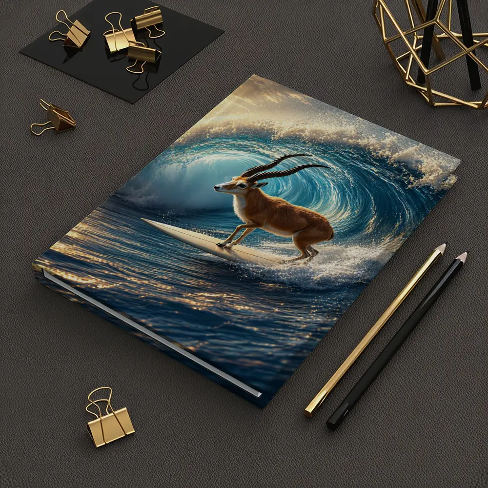 Antelope Surfing Massive Ocean Wave Sunset – Notebooks