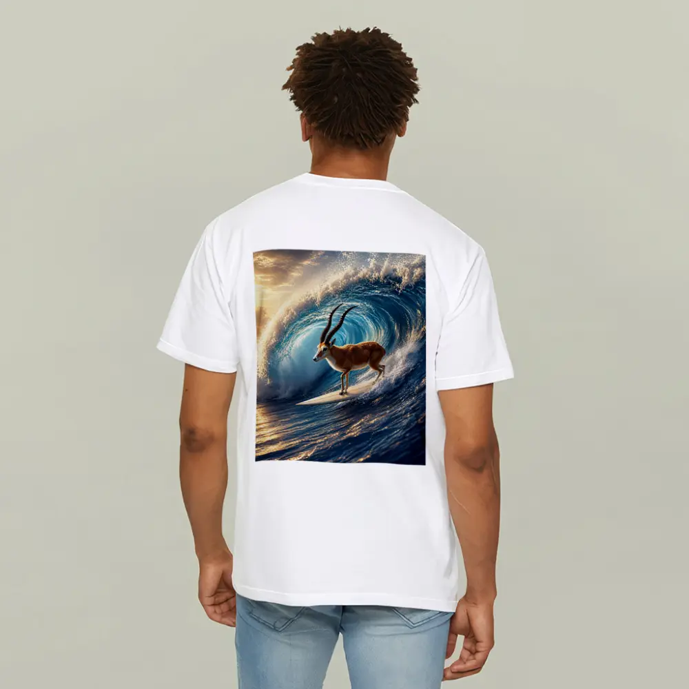 Antelope Surfing Massive Ocean Wave Sunset – T-Shirts