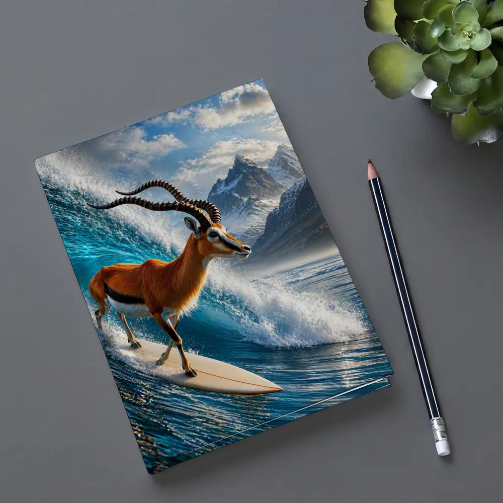 Antelope Surfing Giant Ocean Wave Mountains – Notebooks
