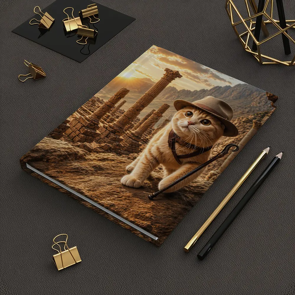 Adventure Cat Explorer Ancient Ruins Sunset – Notebooks