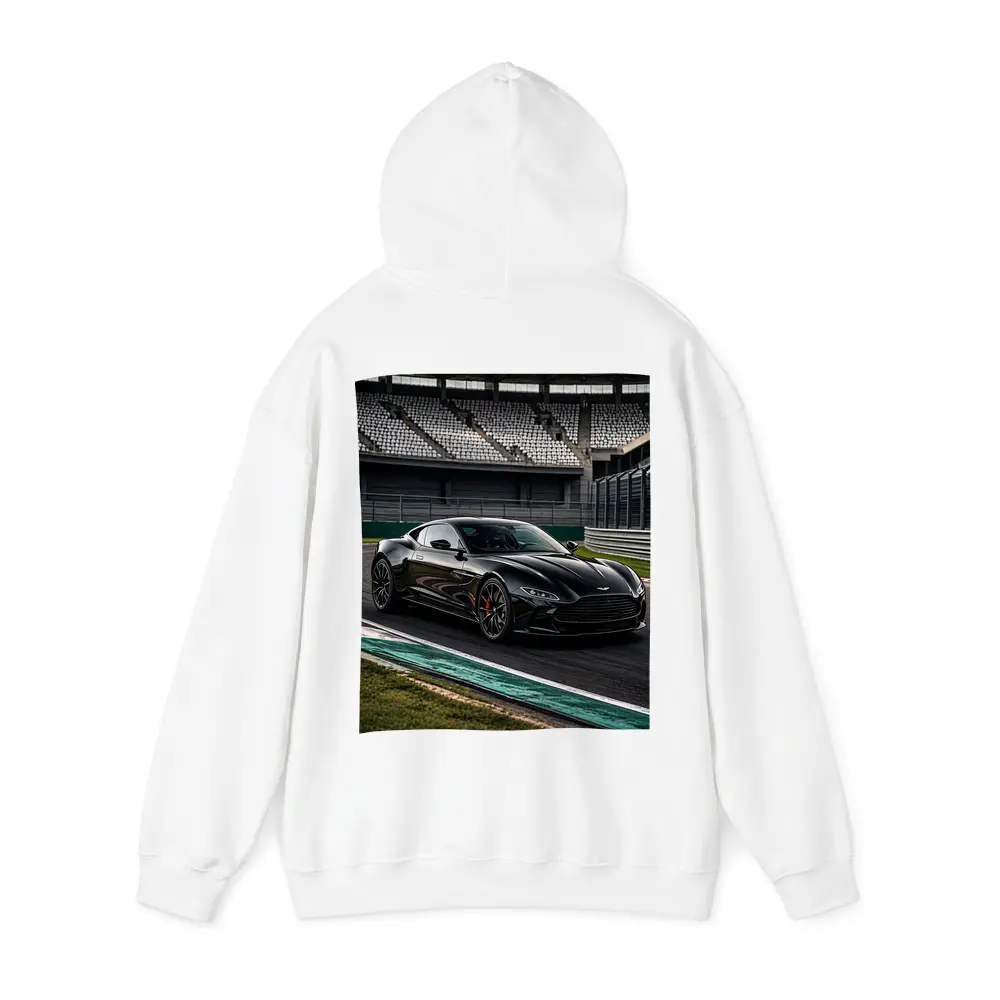 Aston Martin Vantage Black on Racing Track – Hoodies