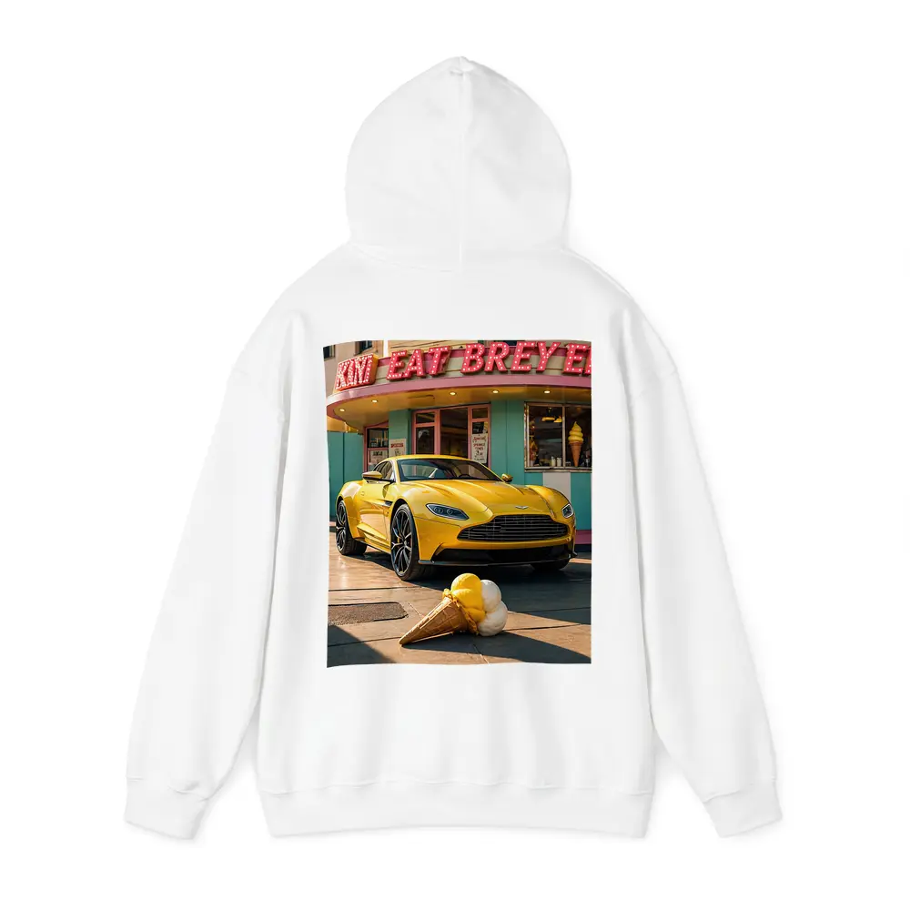 Aston Martin DB11 Yellow Retro Ice Cream Shop – Hoodies