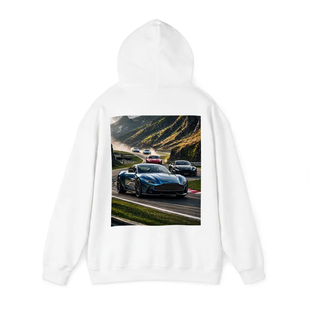 Aston Martin Vantage Racing Mountain Road Scene – Hoodies