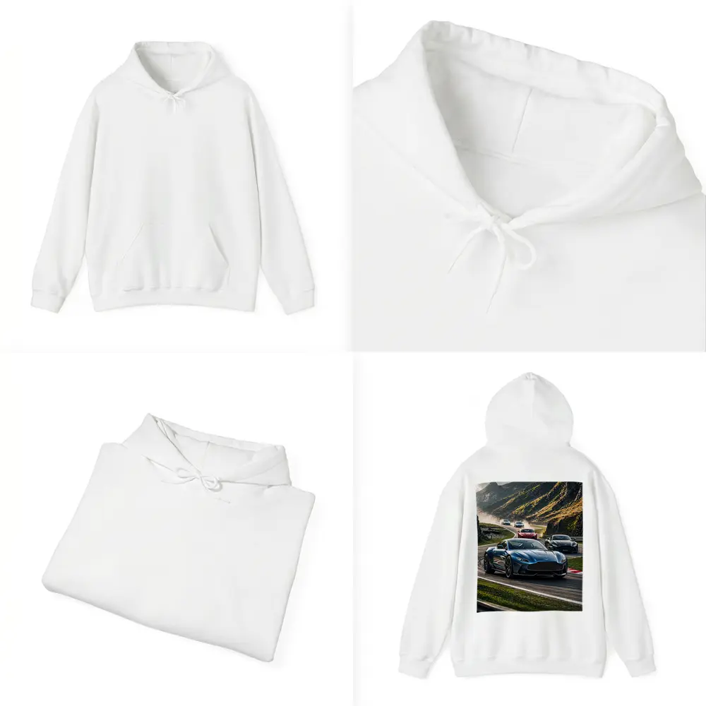 Aston Martin Vantage Racing Mountain Road Scene – Hoodies