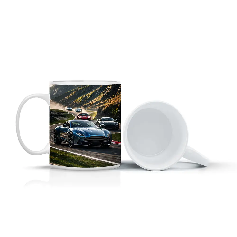 Aston Martin Vantage Racing Mountain Road Scene – Mugs