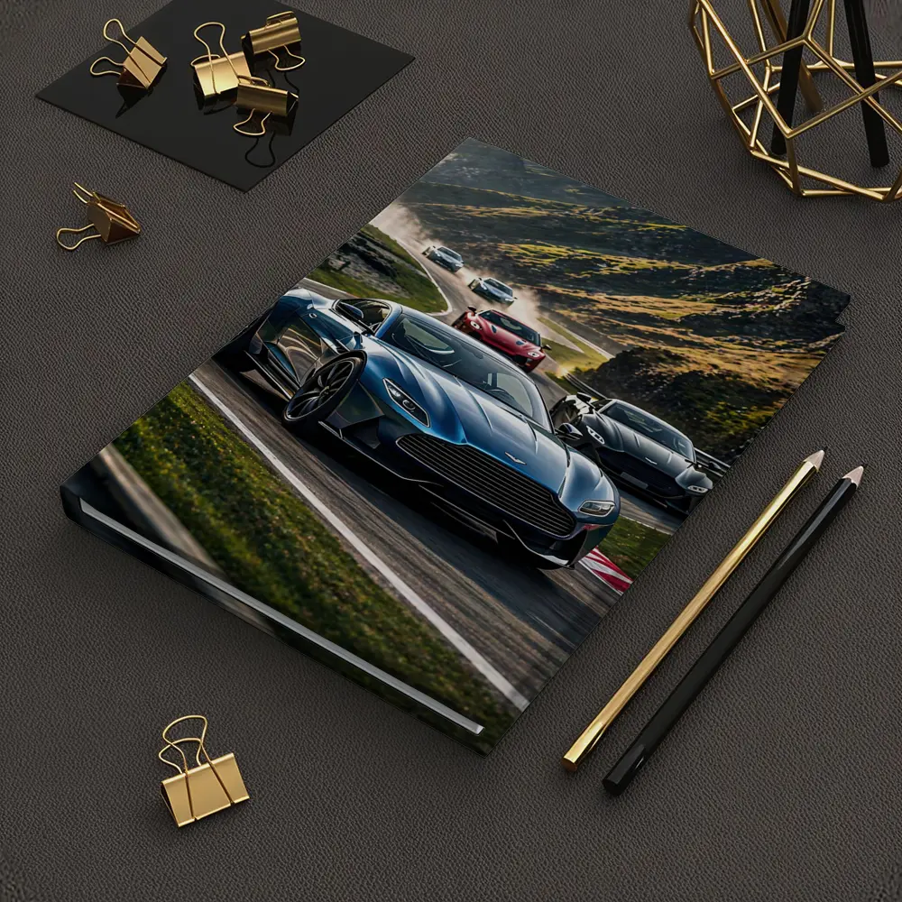 Aston Martin Vantage Racing Mountain Road Scene – Notebooks