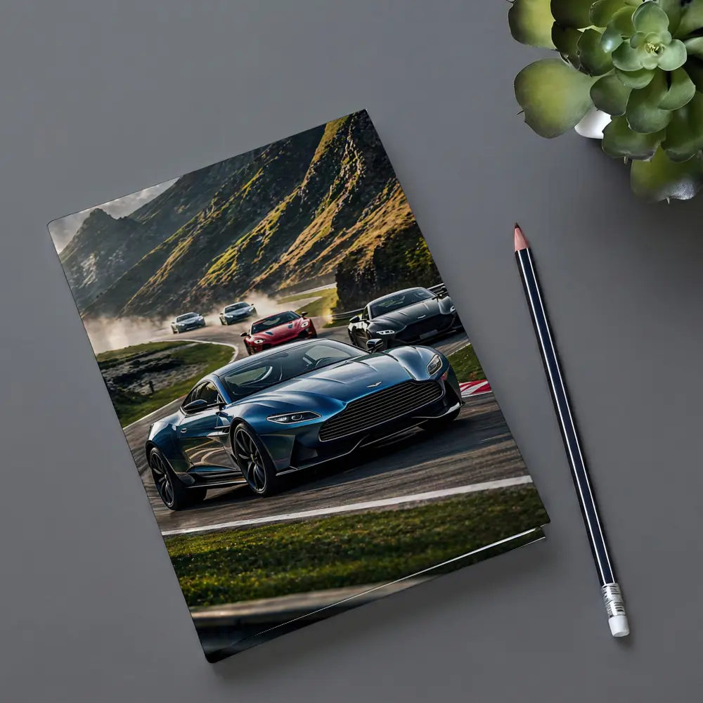 Aston Martin Vantage Racing Mountain Road Scene – Notebooks