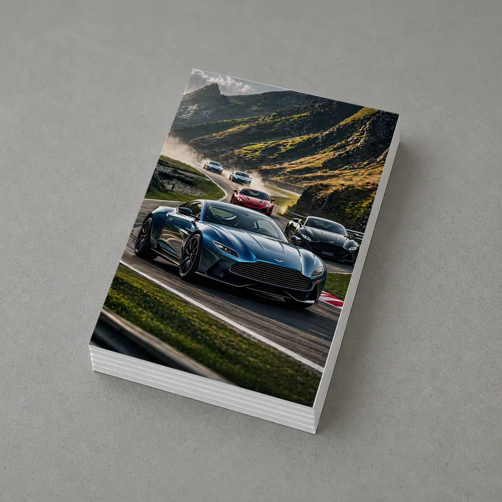 Aston Martin Vantage Racing Mountain Road Scene – Postcards