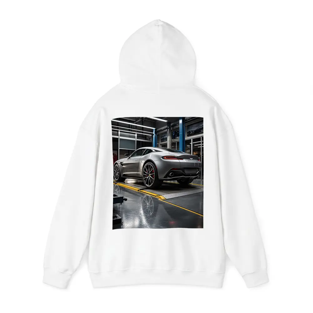 Aston Martin Vanquish Silver Inside Service Garage – Hoodies