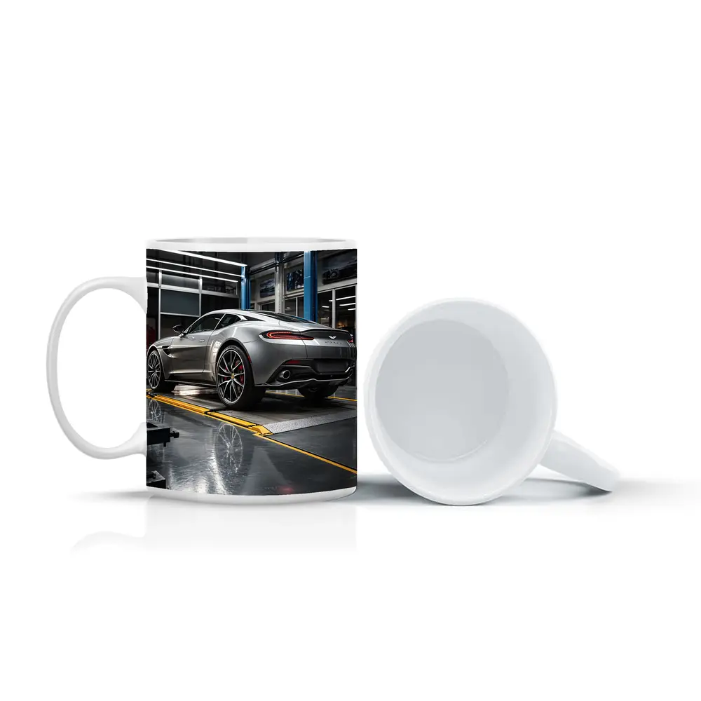 Aston Martin Vanquish Silver Inside Service Garage – Mugs