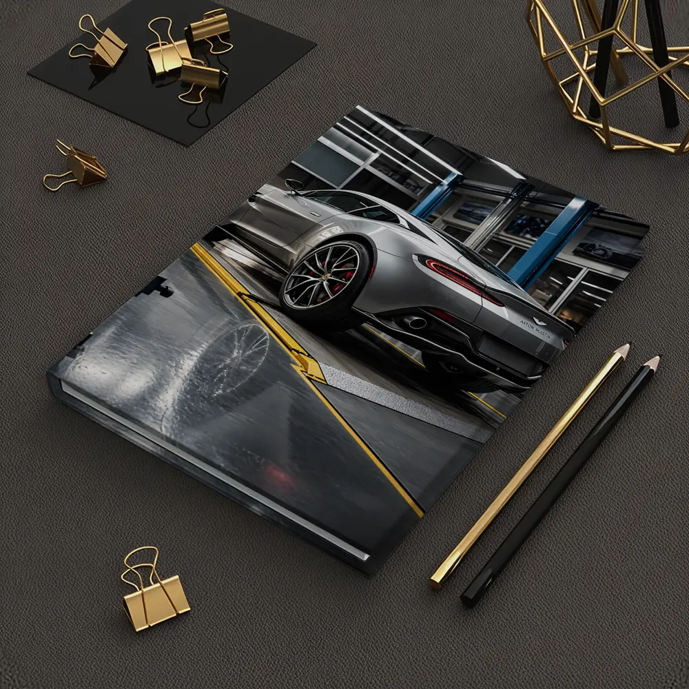Aston Martin Vanquish Silver Inside Service Garage – Notebooks