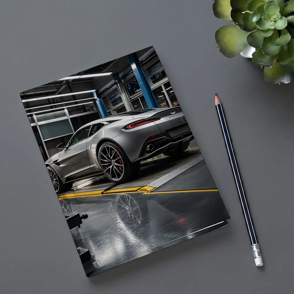 Aston Martin Vanquish Silver Inside Service Garage – Notebooks