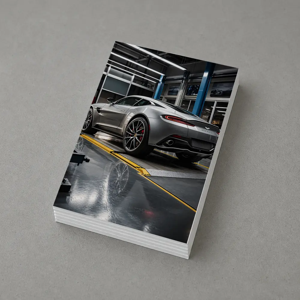 Aston Martin Vanquish Silver Inside Service Garage – Postcards