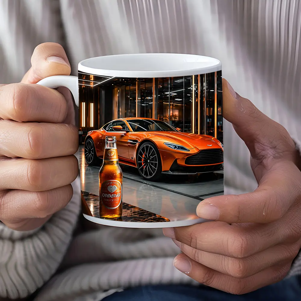 Aston Martin DB11 Orange Luxury Showroom – Mugs