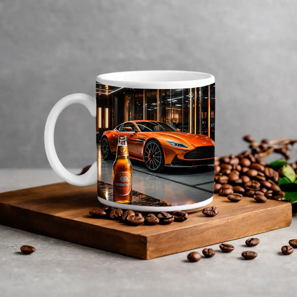 Aston Martin DB11 Orange Luxury Showroom – Mugs