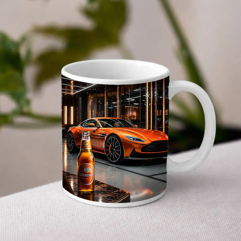 Aston Martin DB11 Orange Luxury Showroom – Mugs
