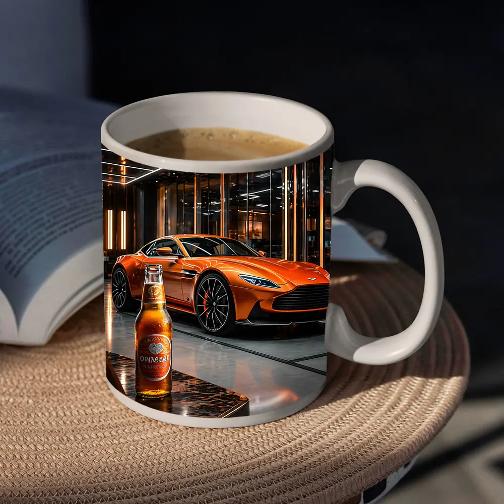 Aston Martin DB11 Orange Luxury Showroom – Mugs