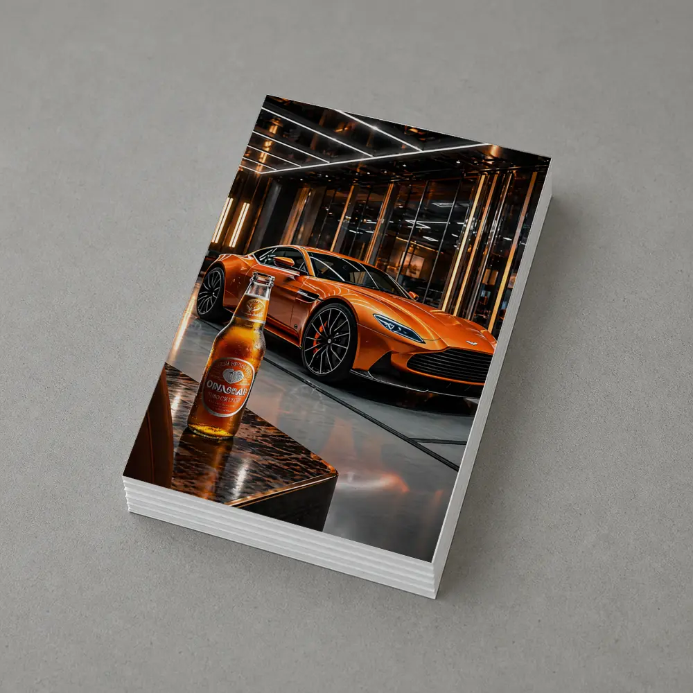 Aston Martin DB11 Orange Luxury Showroom – Postcards