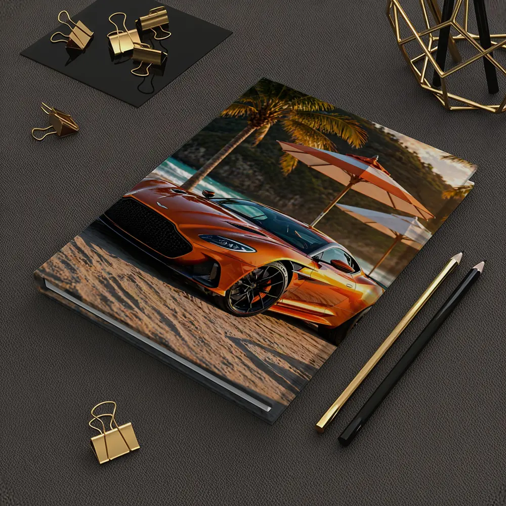 Aston Martin DBS Superleggera Orange Beach Sunset – Notebooks