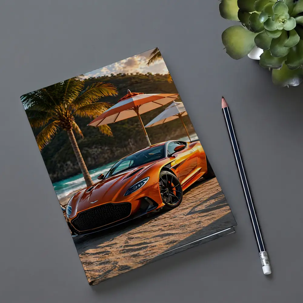 Aston Martin DBS Superleggera Orange Beach Sunset – Notebooks