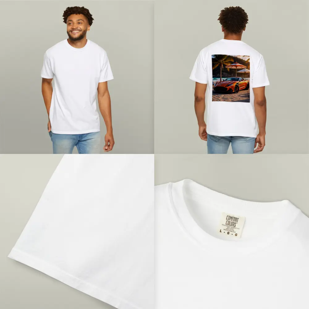 Aston Martin DBS Superleggera Orange Beach Sunset – T-Shirts