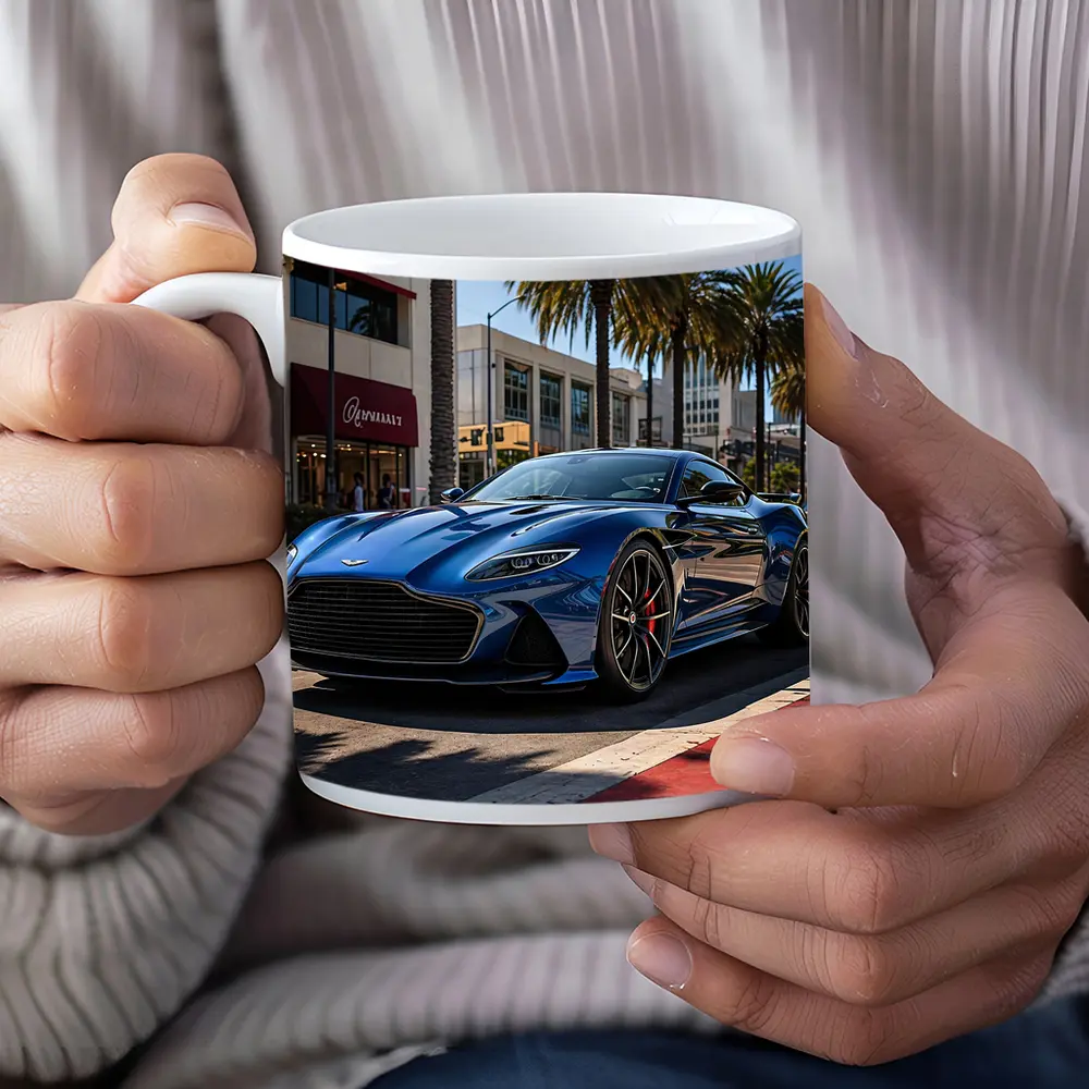 Aston Martin DBS Superleggera Blue Los Angeles – Mugs