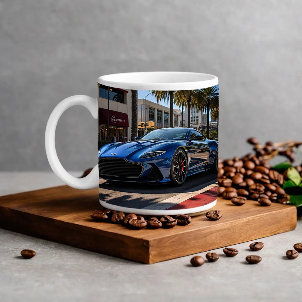 Aston Martin DBS Superleggera Blue Los Angeles – Mugs