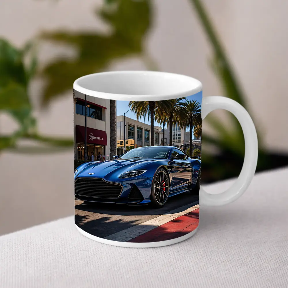 Aston Martin DBS Superleggera Blue Los Angeles – Mugs
