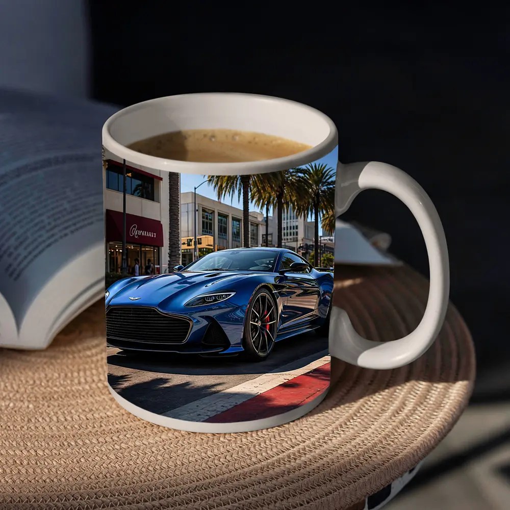 Aston Martin DBS Superleggera Blue Los Angeles – Mugs